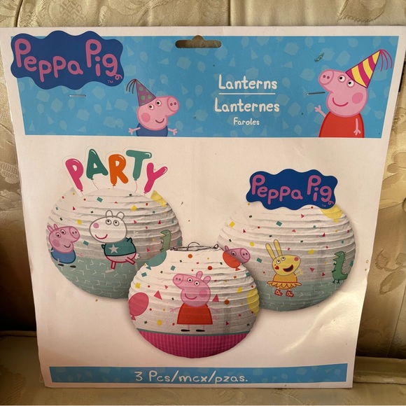 Peppa Pig Party Lanterns pk of 3 - Picture 1 of 4